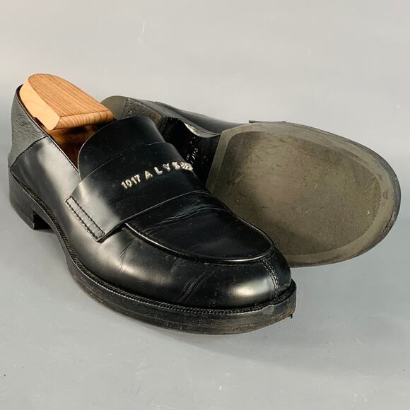 1017 ALYX 9SM Size 8 Black Silver Leather Slip On Loafers main image 4